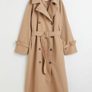 H&M Belted Long Trench Coat (XS) - Like New